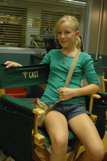 Chloe Greenfield Sarah ER Actress on Set Cast Chair Behind the Scenes